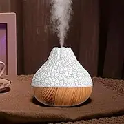 Colorful Portable Mini Humidifier, Volcano Shape Humidifier,USB Cool Mist Humidifier 7 Colors Ultra-fine Atomization for Office Room, Bedroom (White)