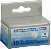 10 Lighthouse Direct Fit Coin Capsule Holders for Dimes, 18mm