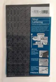 Chartpak Self-Adhesive Vinyl Numbers, 3/4 Inch High, Black, 72 per Pack (01120)