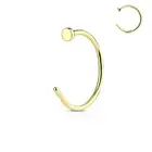 (2 pieces) Gold Nose Hoop with stopper 18g (1mm) 316L surgical steel (B/6/4/H-G)