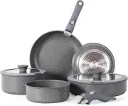 Vkoocy Pot and Pan Set with Removable Detachable Handle Nonstick Cookware Set