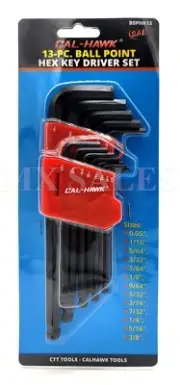 13pc ALLEN BALL POINT END LONG ARM HEX KEY WRENCH SET SAE