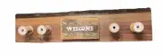 Live Edge Coat Rack Wall Mounted Coat Hanger Walnut 22” W/ Vintage Wood Spools