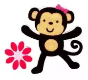 monkey jungle fabric applique iron on not embroidered 2 inch crafts set