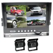 Elinz 9" Splitscreen Monitor 4PIN Colour CCD IR Rearview Reversing 2x Cameras Package