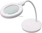 MIZAR-TEC RU-1000 Magnifying Glass Lens Stand Magnification, 2X Magnification, LED Light, 24 Lights, USB Powered, Adjustable Angle, LED Stand Light, Tabletop, White