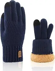 [YAMEIZE] Touchscreen Warm Winter Knitted Gloves - for Men and Women, Thick Thermal Winter Knitted Gloves, Touchscreen Cold Outdoor Driving