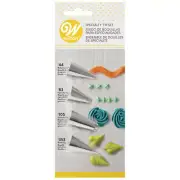 4pc Wilton Stainless Steel Specialty Piping Tip Set Cake Decorating Nozzle SLV