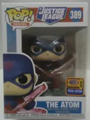 Funko Pop The Atom 389 2021 Wondercon Decal Exclusive Justice League + Protector