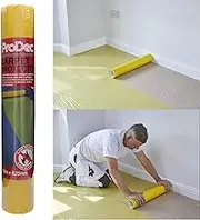 50m Carpet Protector Roll - Strong Self Adhesive Plastic Carpet Protector, Fully Waterproof Heavy Duty Stair Protection, Clear Sticky Back Plastic Floor Protectors