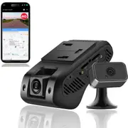 4G Dash Camera GPS tracker Front & Rear Cam - Sim card 24/7 Monitoring Remote View