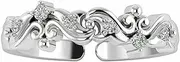 [GLOW SPECTRA JEWELS] 0.25 Ct Round Cut Simulated Diamond Women's Adjustable Toe Ring 925 Sterling Silver, Stone, White Diamond