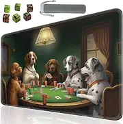 SOTWONSO Board Game TCG Playmat Table Mats Games Size 60X35 cm Mousepad Compatible for MTG RPG CCG Trading Card Game Play mats with 6 Dice (Playmat 48)