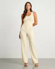 [Jag] Jag Women's Gia Pintuck Pants In Pale Lemon Yellow Size 10 10 Yellow