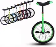 18 Inch Wheel Unicycle for Kids & Adults, Anti-Skid Alloy Rim Fitness Exercise Pedal Bike with Adjustable Seat, 8 Colors Optional Durable TDF