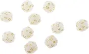 Oshhni Set of 10 D20 Dice for RPG Games, White, 25mm