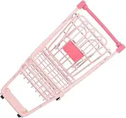 TOBBOMEY Mini Shopping Cart Pink Storage Trolley for Boys and Girls Toys Decorative Prop Use