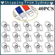 40Pieces 25MM Key Fob Hardware Key Fob Keychain Wristlet With Split Ring Silvery