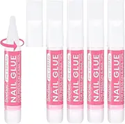 Beetles Super Strong Nail Glue for Acrylic Press On Nails - Professional Tips Adhesive, Long Lasting, Portable Bond - 0.07oz 5Pcs
