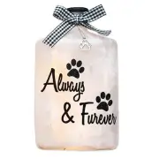Stony Creek Always & Furever Dog Sympathy Lighted Bottle Pet Memorial 8" NIB