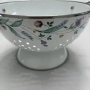 Pfaltzgraff April Flowers Colander Strainer 8.5” 3 Qts Porcelain Enamel NIB