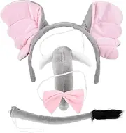 [Gogogmee] 1 Set Elephant Headband Tail Decor Elephant Photo Props Party Female Hairband Cosplay Supplies Cosplay Elephant Props Party Headdress Elephant Cosplay Props Child Fabric Ear Suite