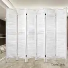 Lightweight Room Divider Foldable 6 Panels Screen Privacy Stand Partition White