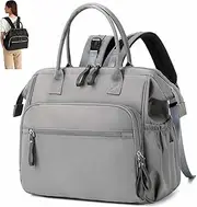 [Arvitas] Convertible Diaper Bag Tote, Water-Resistant Diaper Backpack with Anti-theft Pockets and Stroller Clips, Blacksilver, Large, Diaper Bag