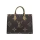 Louis Vuitton OnTheGo MM帆布手提肩背包(M45321-咖)