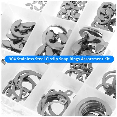 300Pcs E-Clips Assortment Set M1.5-M10 304 Stainless Steel C-Clips wejFd