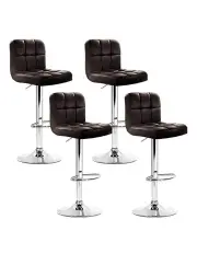 [Artiss] Noel Leather Bar Stool x 4 in Brown