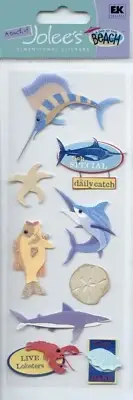 Vintage Jolee's SEALIFE NORTH Beach Theme 3-D Stickers 66688 FAST FREE ship!
