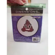 DIY Dimensions Pile of Poo Emoji Kids Beginner Mini Cross Stitch Kit