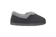 Womens Grosby Invisible Beatrice Grey Fur Slippers Slip On Ladies Shoes