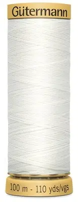 5 Pack Gutermann Natural Cotton Thread 110yd-Nu White 103C-1006