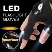 Hands Free Finger Flashlight Gloves Light Glove Fishing Camping Hiking Dark LED