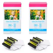 2X Fits Canon Selphy CP1300 KP-108IN Color Inks 3115B001 + 4X6 Photo Paper Set