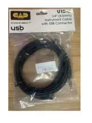 1/4" to USB-C ADAPTOR CABLE 10' Instrument Cable with USB Connector CAD U10-C