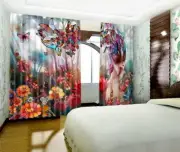 3D Flower Girl 412 Blockout Photo Curtain Print Curtains Drapes Fabric Window AU