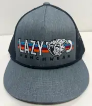 Lazy J Ranch Wear Dope Rope SnapBack Truck Hat Grey & Black NWOT