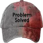 [THUCHENYUC] Problem Solved Halloween Hat Baseball Cap Im Fine Hat for Women Men Halloween Hats Funny Hat Horror Cap