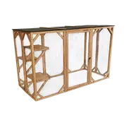 180cm Large Cat Enclosure Wooden Outdoor Cage with 3 Platforms