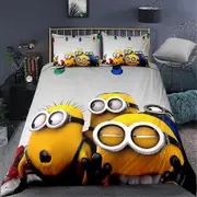 v3304 Bed Sheets Minions Bed Doona Duvet Cover Set Bed Sheets IU3304