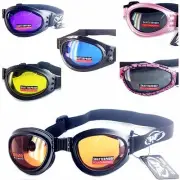 Eyewear Biker Goggle, Assorted Frame/Lenses Color w. Adjustable Strap & Nose
