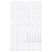 4 Inch Letter Number Stencils Alphabet Templates Set with Ring 3"W White 36pcs