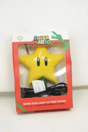 Super Mario Super Star Light-Up Christmas Tree Topper 9" LED Nintendo - Official