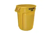 New Rubbermaid Brute 2632 Waste Container Round 121L - Yellow 659Cm L X 556Cm W