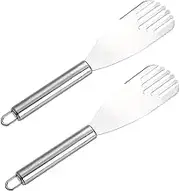 MOTHNUR 1Set Stainless Steel Baking Spatulas Cooking Turners for Steaks Cakes and Noodles for Home Kitchens with Hanging for Easy Storage