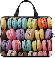 Laptop Case Sleeve Shockproof Computer Carrying Bag Macaron Biscuit Flavored Pastries Notebook Case Cover Laptop Bag Water Resistant Computer Cases Tablet Briefcase for Travel Business 12 Inch