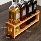 Seasoning Storage Stand Wooden Spice Rack Shelf 4 Hole Seasoning Can